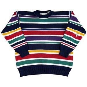 Vintage American Eagle Outfitters Striped Knit Sweater Mens Large Multicolor Y2K